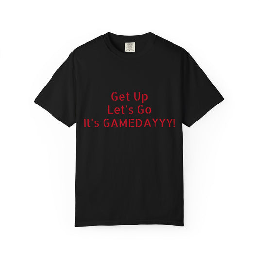 Get up, let’s go It’s GAMEDAY T-shirt - Travis Holonics - Glitter Red
